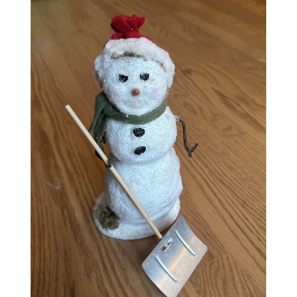 Byers Choice Homemade Snowman with Shovel Vintage‎ Christmas Decor 9" x 4"